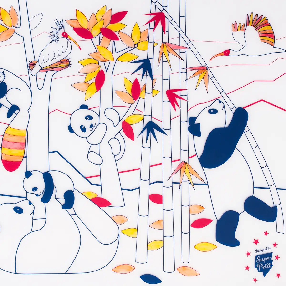 Jeu éducatif: Set de table en silicone PANDA - Réutilisable by SuperPetit