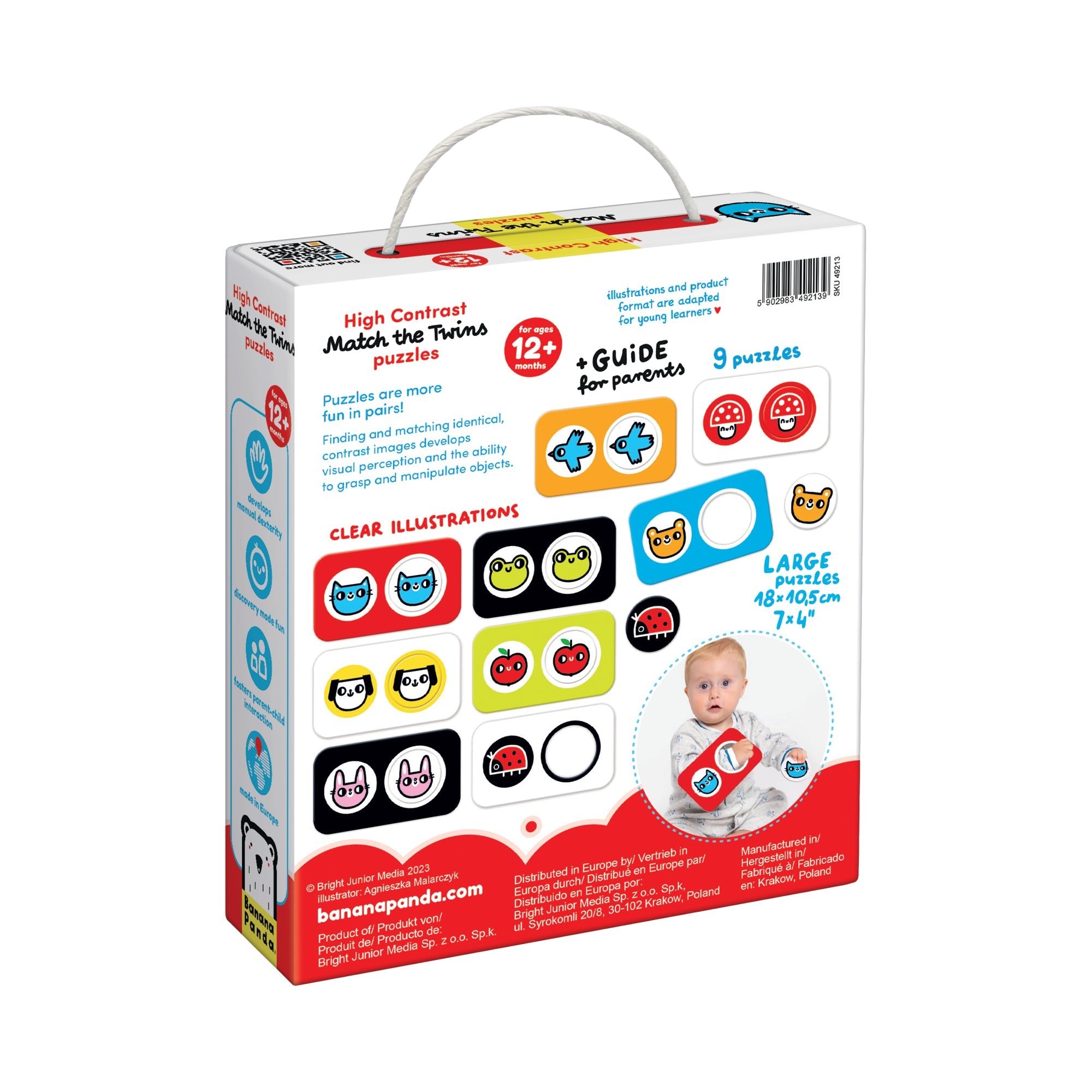 Puzzle Contraste Élevé Jumeaux à Associer - Banana Panda - myplayground