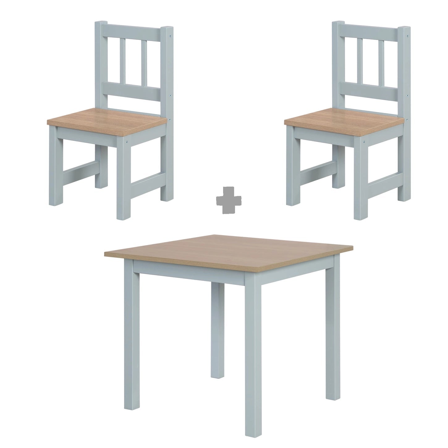 ROBA | Ensemble de sièges pour enfants en bois - 2 chaises et 1 table. Dès 18 mois. - myplayground
