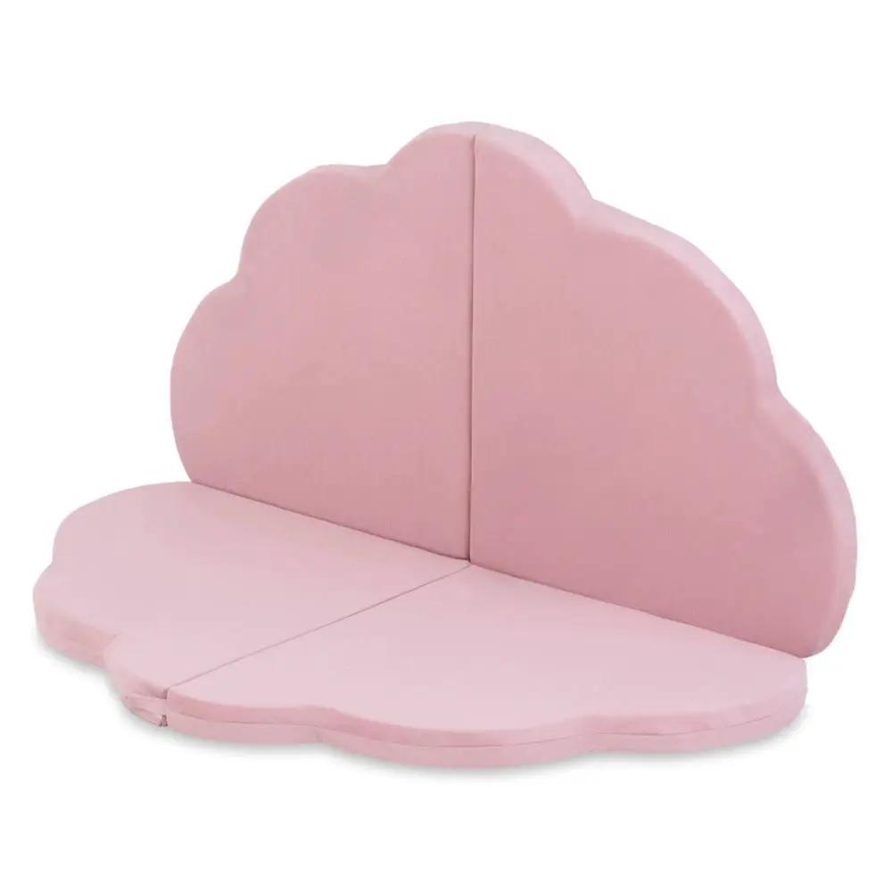 Tapis Fleur - 160x160x5 cm, velours rose, tapis de jeu - Plush Nest by Misioo