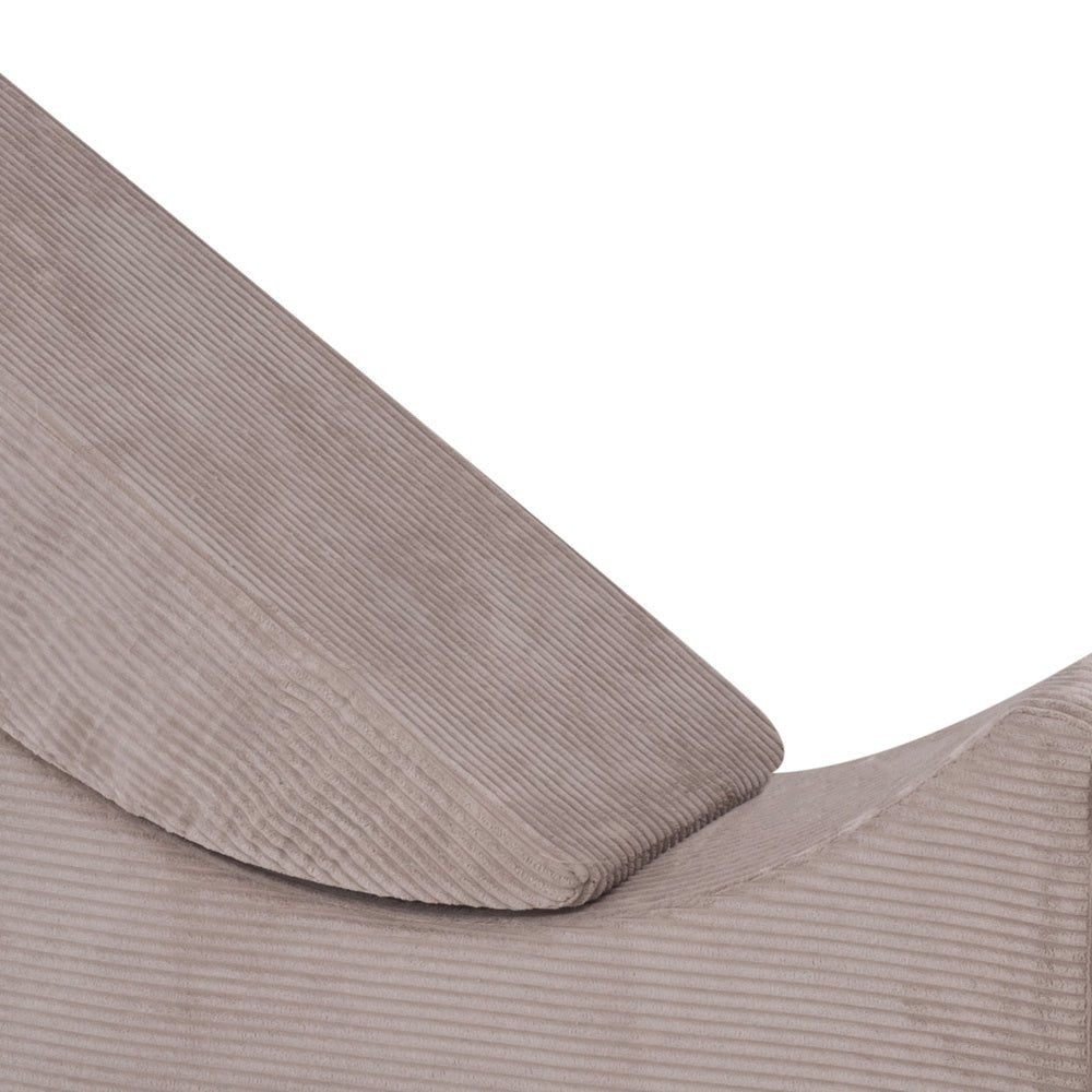 Chaise longue enfant inclinable 145x35x45 cm - velours côtelé beige premium, confortable – Plush Nest - myplayground