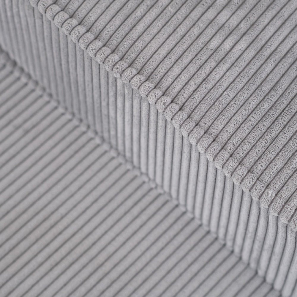 Chaise longue enfant, 150x60x25 cm, velours côtelé gris premium - Plush Nest - myplayground