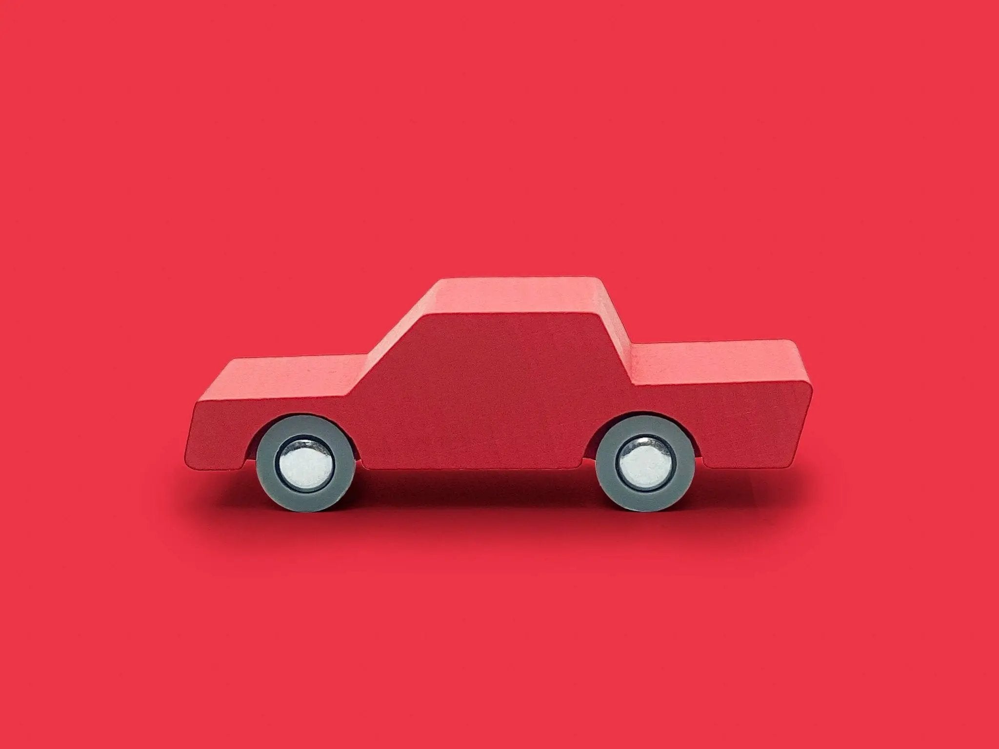 Petite voiture en bois, va - et - vient, rouge - myplayground
