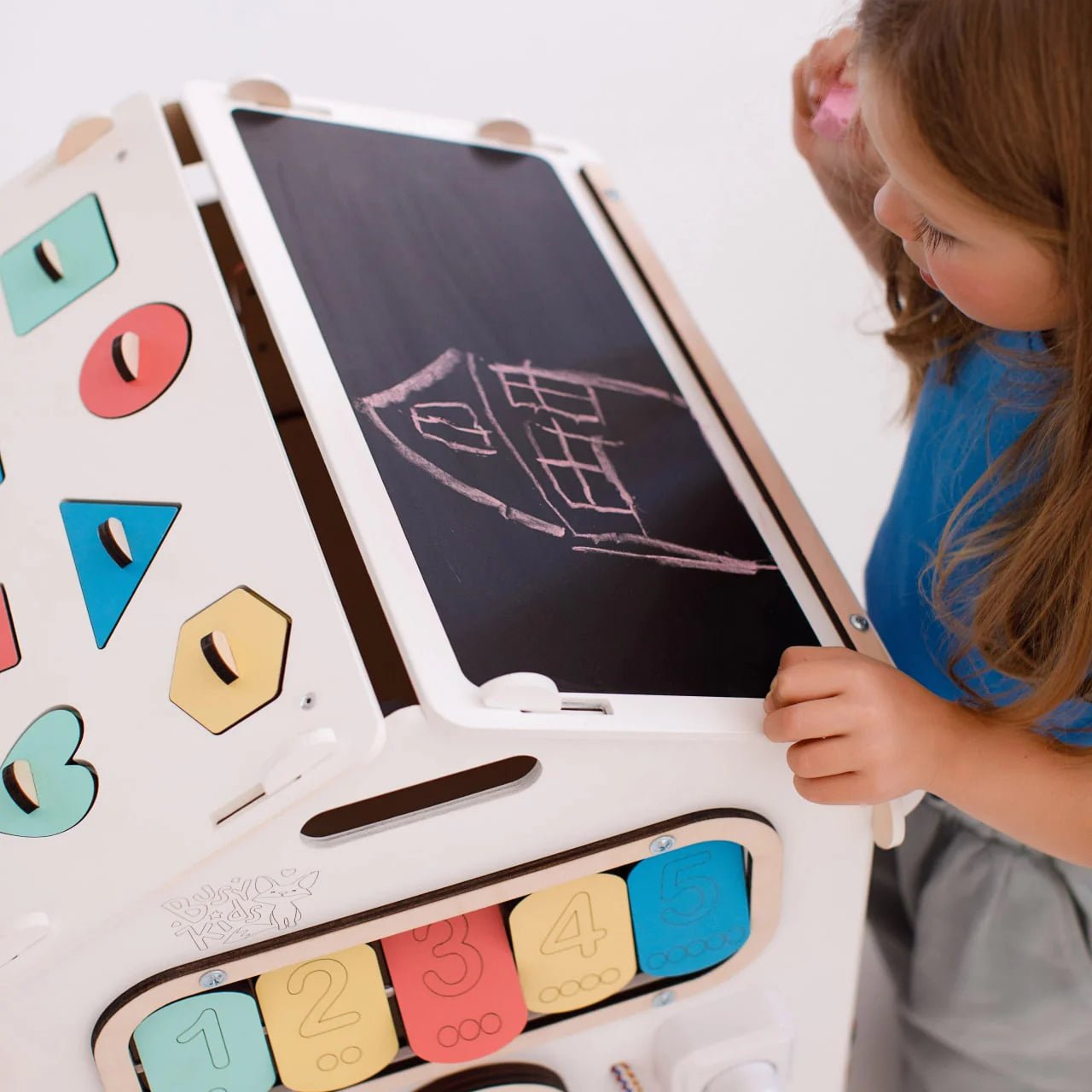 Maisonnette Éducative Blanche - Bois Natura, 12 à 18 mois, montessori - BusyKids - myplayground