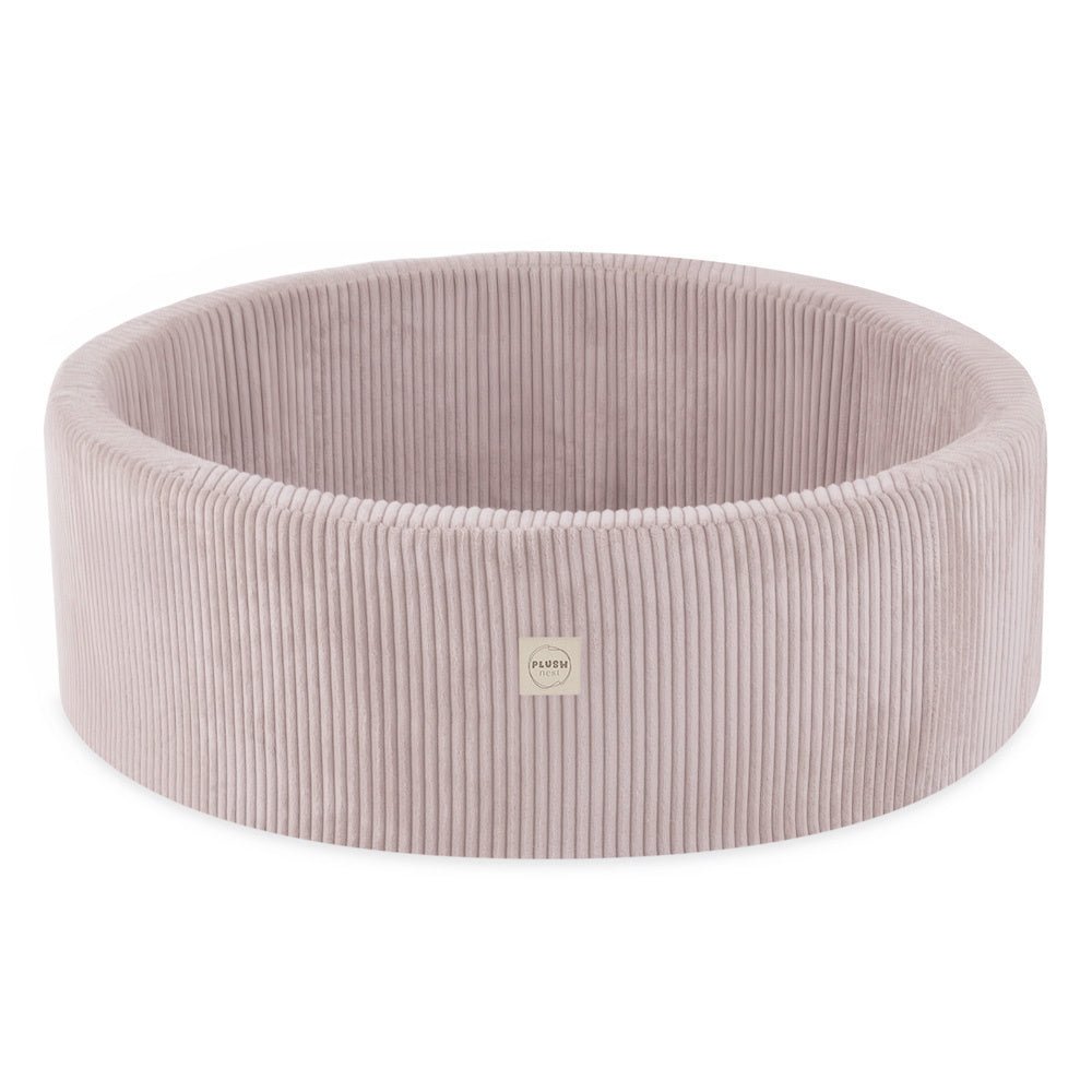 Piscine à balles, rose clair, ronde, velours côtelé, 90x30 (200 boules : perle, rose clair, or) - Plush Nest - Misioo - myplayground