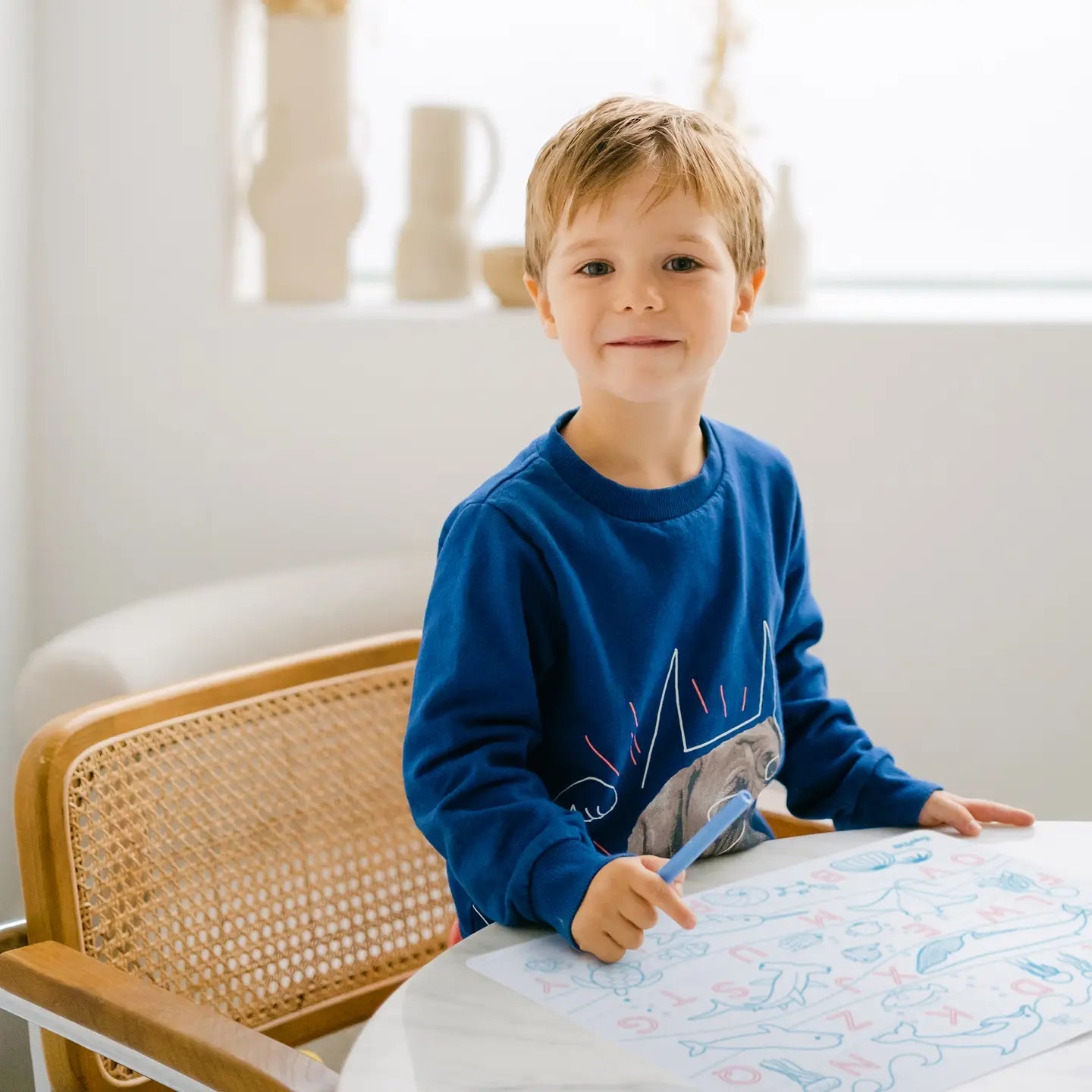 Set en silicone pédagogique ABC OCEAN 3 feutres inclus - SuperPetit - myplayground