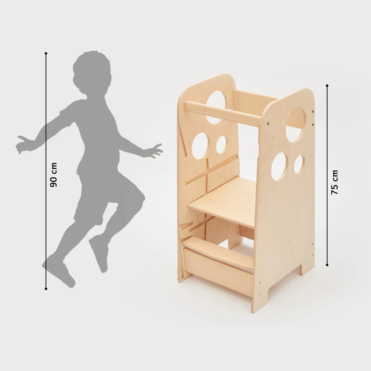 Tour Ajustable d’Apprentissage 3 - en - 1 - bois brut (non verni), 18 à 24 mois - BusyKids - myplayground