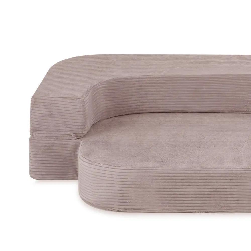 Canapé-lit Foldie - Velours côtelé beige premium, lavable, imperméable - Plush Nest by Misioo