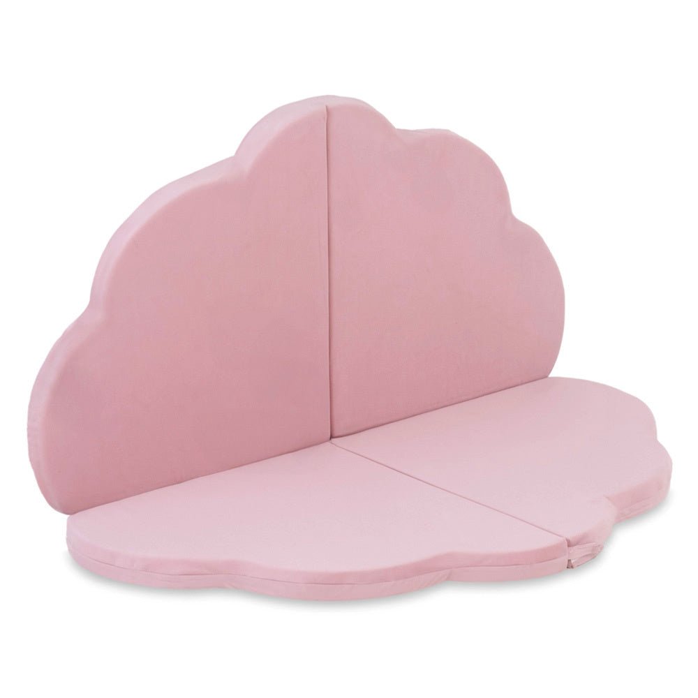 Tapis Fleur - 120x120x5 cm, velours rose, tapis de jeu - Plush Nest by Misioo