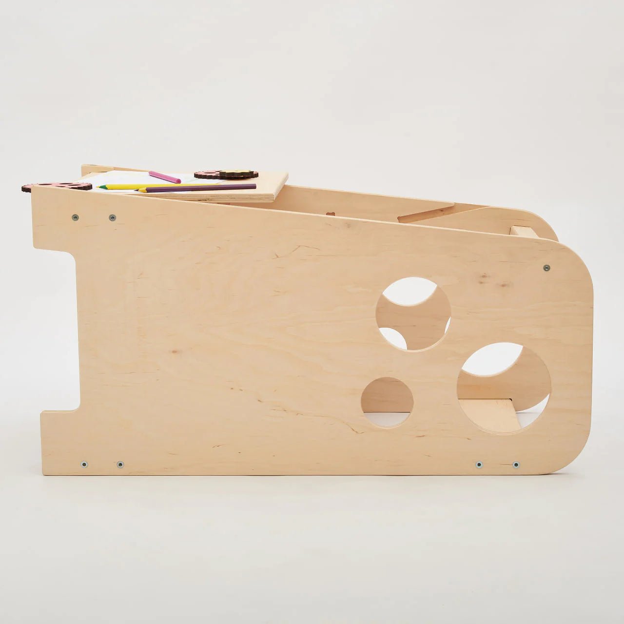 Tour Ajustable d’Apprentissage 3-en-1 - bois brut (non verni), 18 à 24 mois - BusyKids by BusyKids