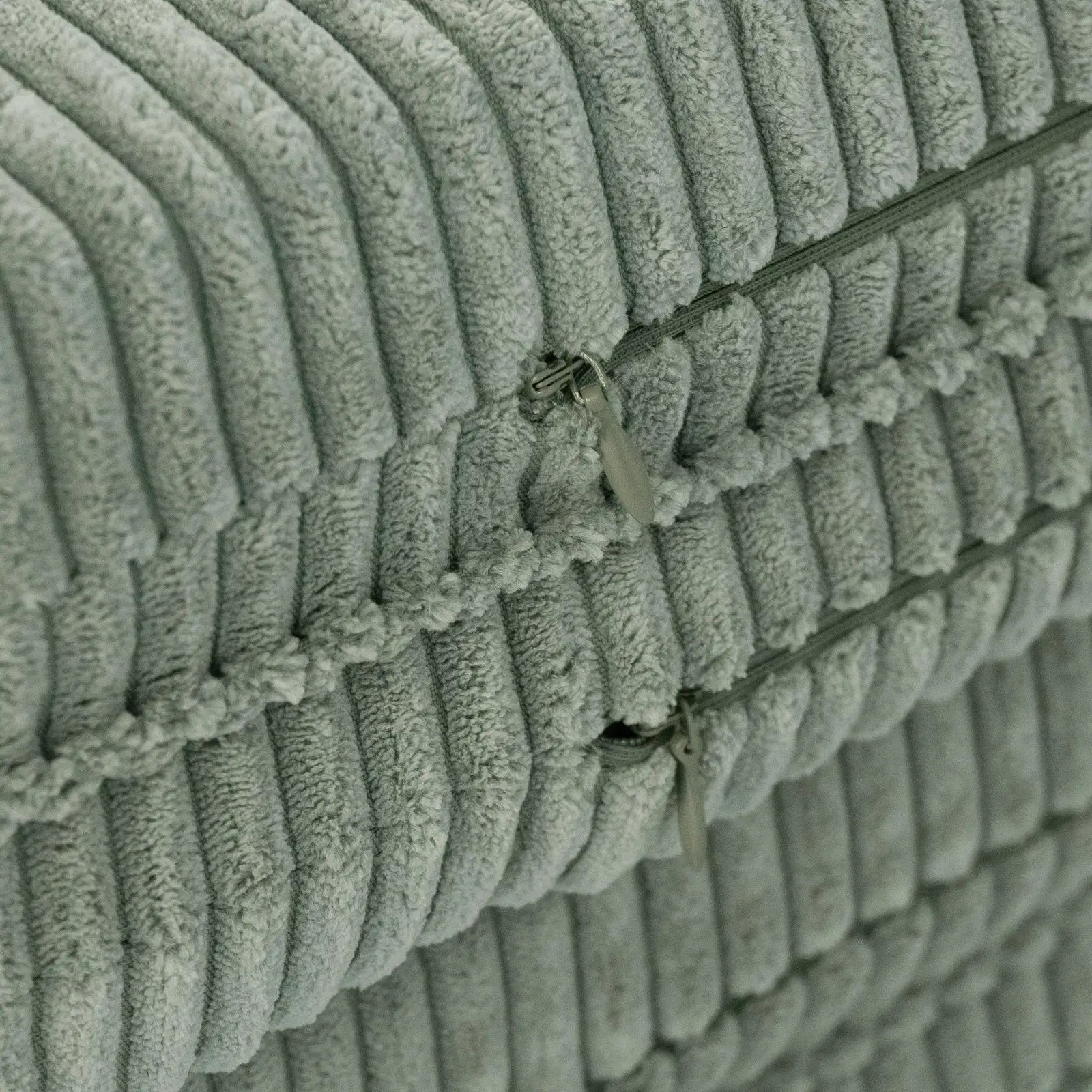 Tapis fleur - 15x115x5 cm, velours côtelé vert moelleux, tapis de jeu - Plush Nest by Misioo