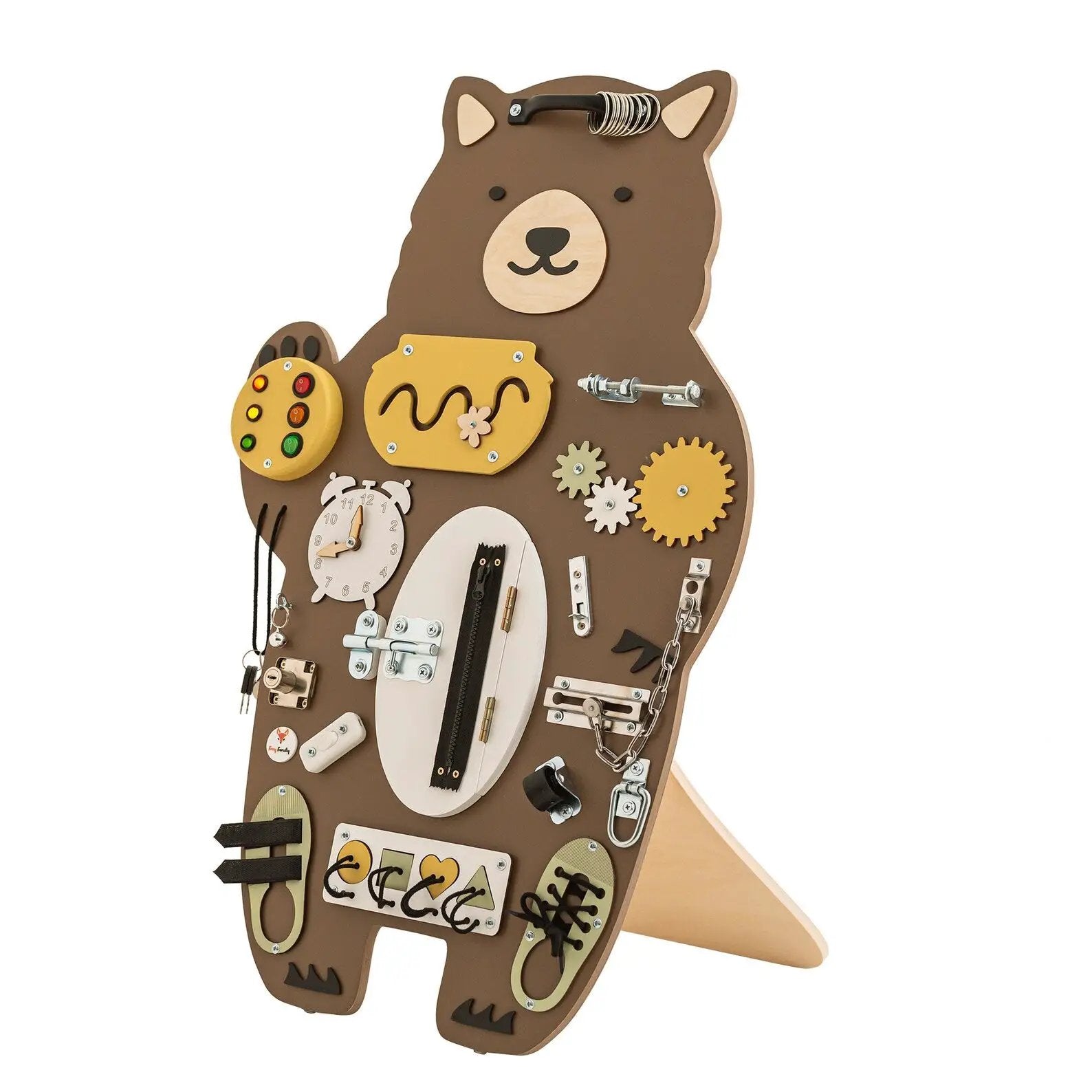 MARY L'OURSON Busy Board - Planche sensorielle - Jeu de motricite fine pour enfant ( 3 ans et + ) by FoxyFamily