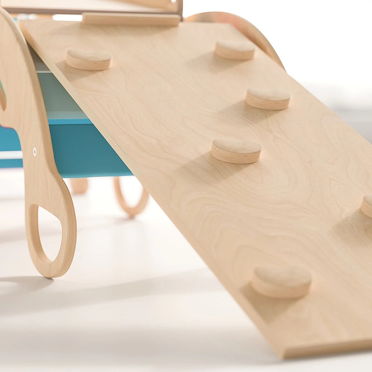 Ensemble (Maxi) Mur Suédois + Triangle Pikler + Bascule + 2 Planches à Double - Menthe, Bois Natura, 12 à 18 mois - Busykids - myplayground