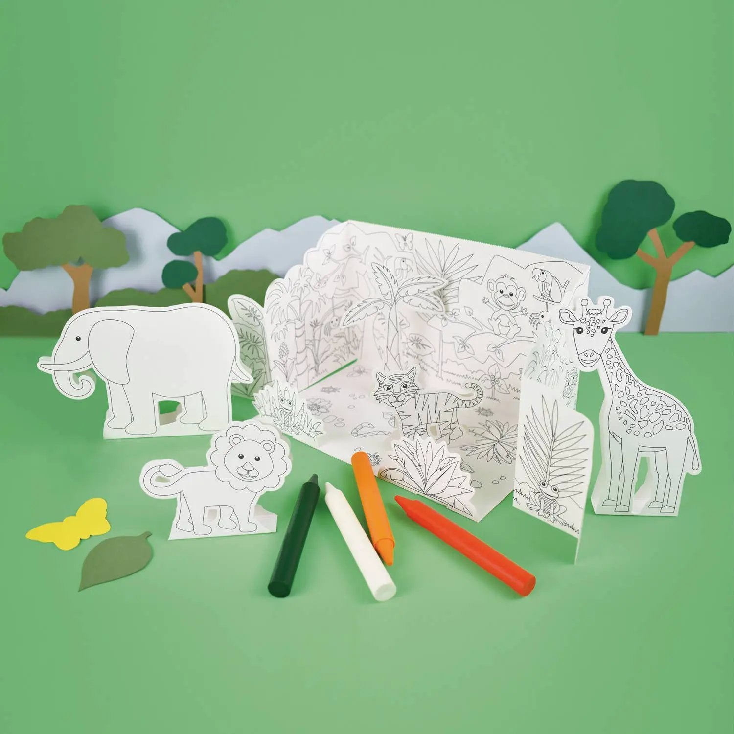 Pop-Up Jungle Coloriage Scène by Clockwork Soldier