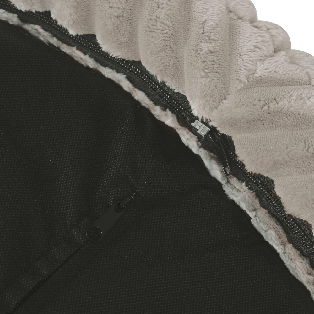 Piscine à balles - ronde 90x30 cm, beige Puffy Lamell (+ 200 boules dorées, perle, transparentes ) – Plush Nest - myplayground