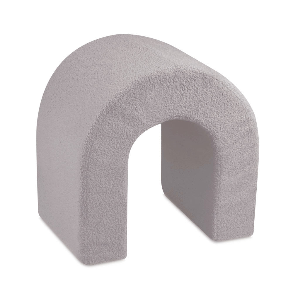 Château de terrain de jeu avec piscine +150 balles (perle, argent) – Peau de mouton grise –Plush Nest - myplayground