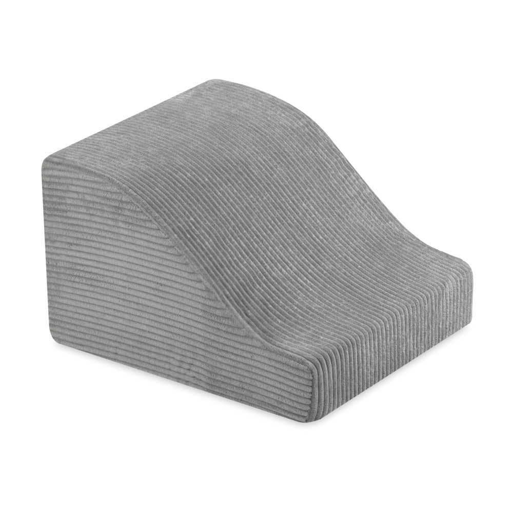 Château de terrain de jeu avec piscine +150 balles (perle, argent) – Velours côtelé gris premium – Plush Nest - myplayground