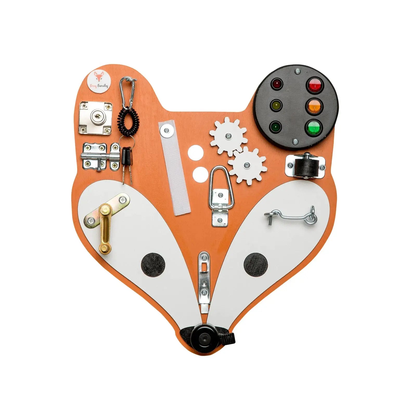 Tête de renard Busy Board - Planche sensorielle - Jeu de motricite pour enfant ( 3 ans et + ) by FoxyFamily