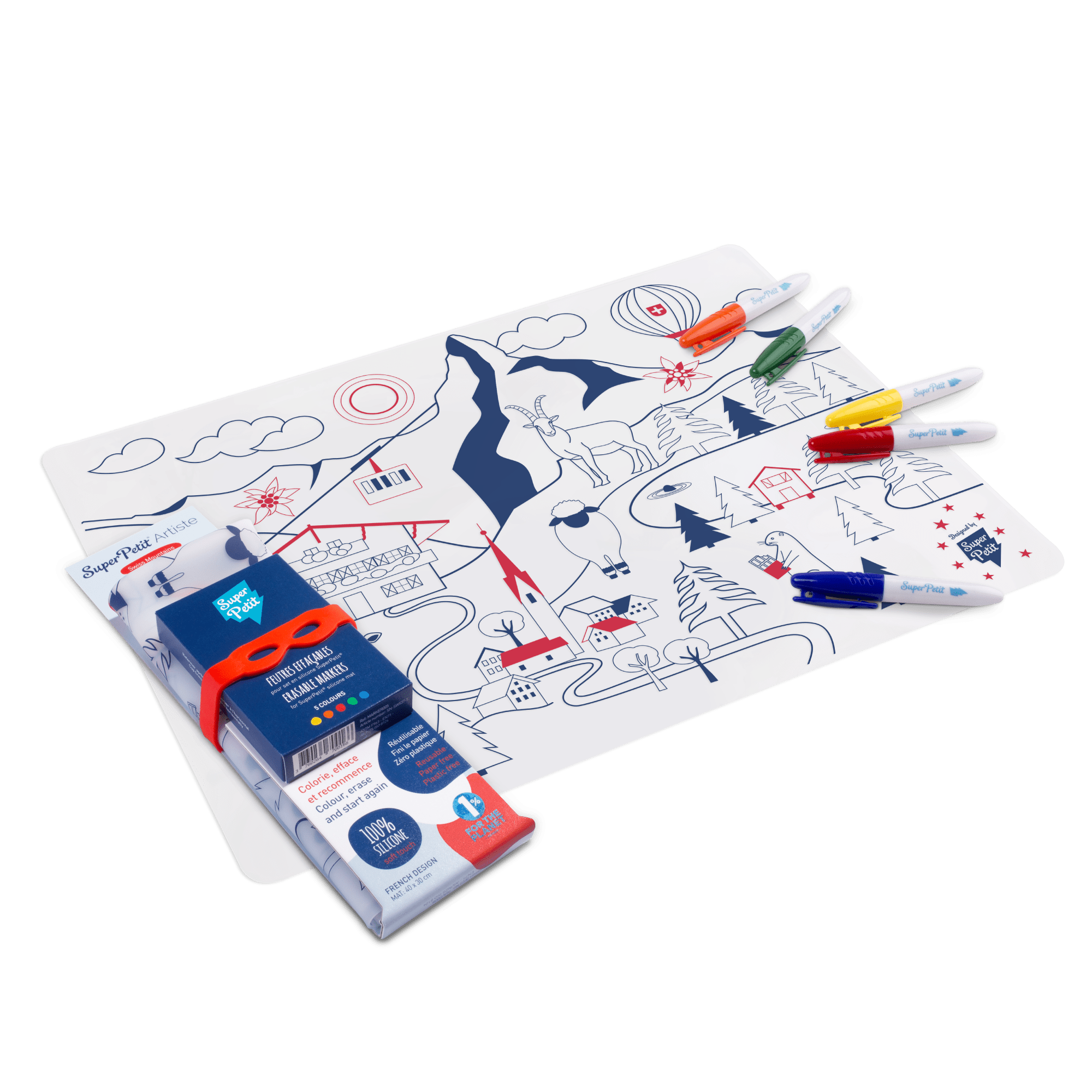 Jeu éducatif: Set de table en silicone MONTAGNE Réutilisable by SuperPetit