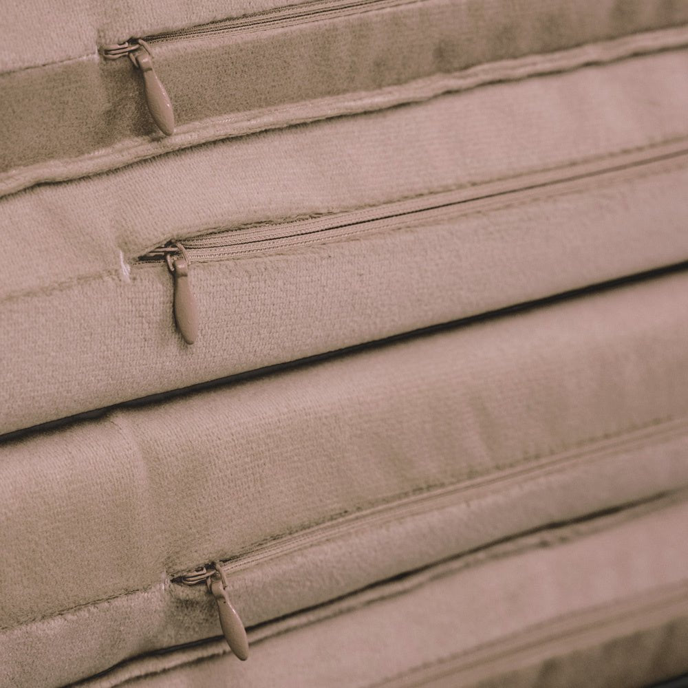 Tapis Fleur - 120x120x5 cm, velours or (beige), tapis de jeu - Plush Nest - myplayground