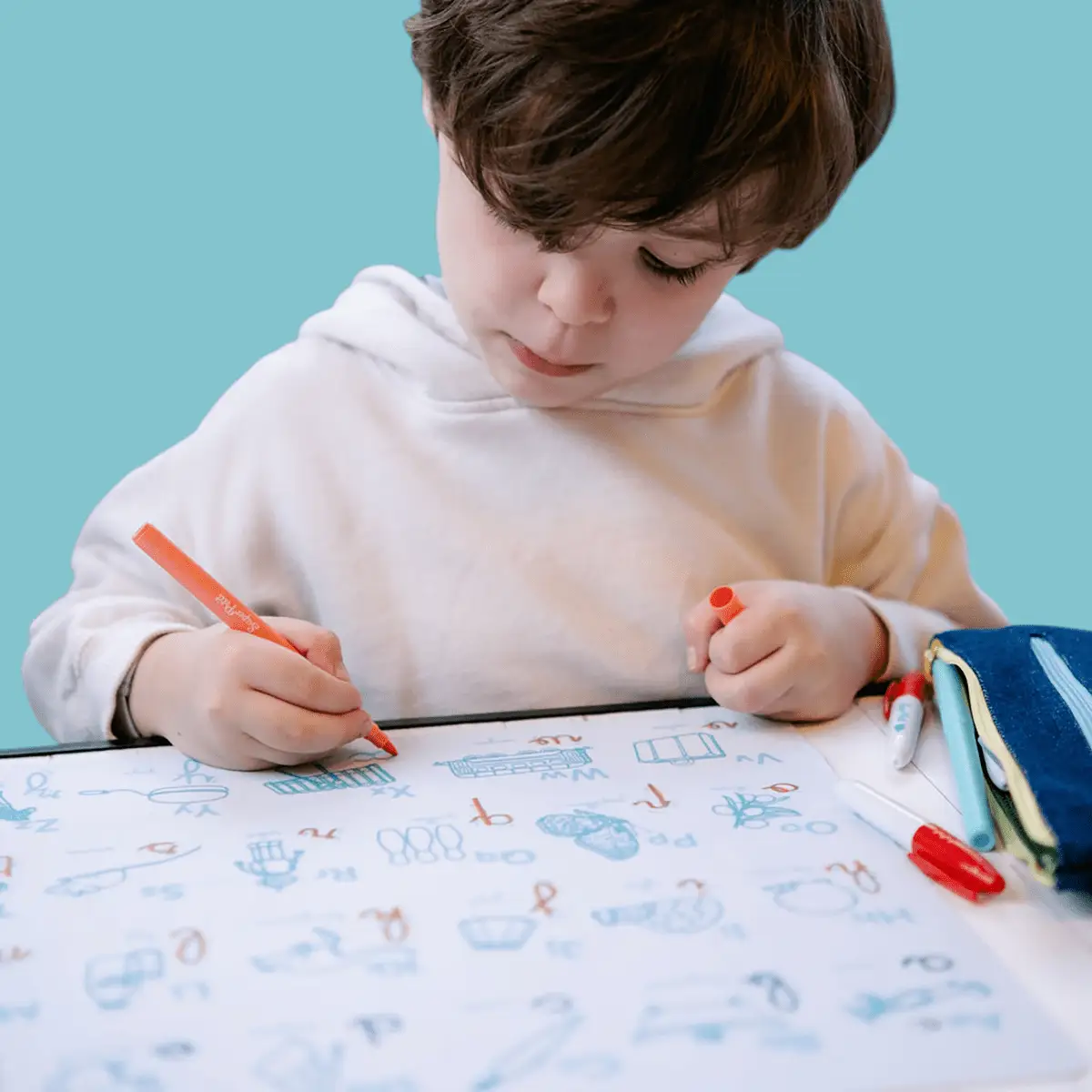 Abécédaire SuperPetit x Les Jolies Planches + Set de Table à Colorier - Jeu de Création by SuperPetit