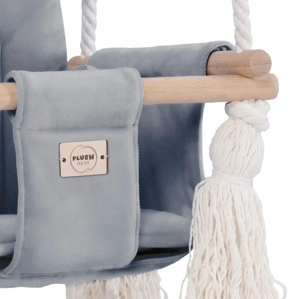 Balançoire Ourson - Velours gris - Plush Nest by Misioo