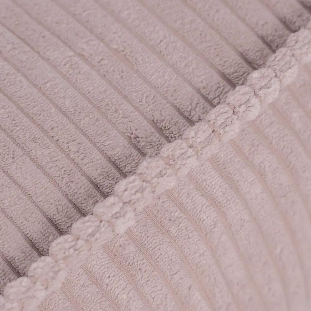 Pouf 60x60 cm - Coussin de sol, velours côtelé rose clair premium - Plush Nest by Misioo