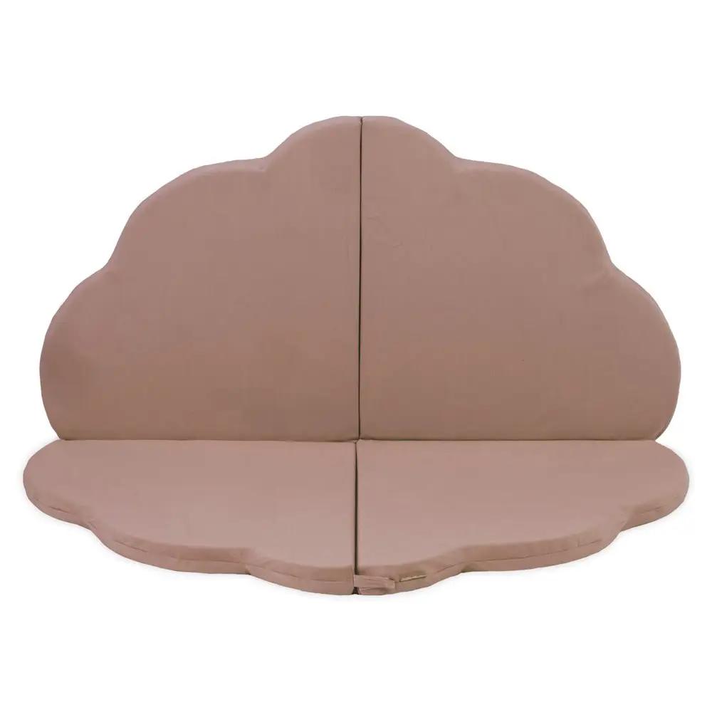 Tapis Fleur - 160x160x5 cm, velours or (beige), tapis de jeu - Plush Nest by Misioo