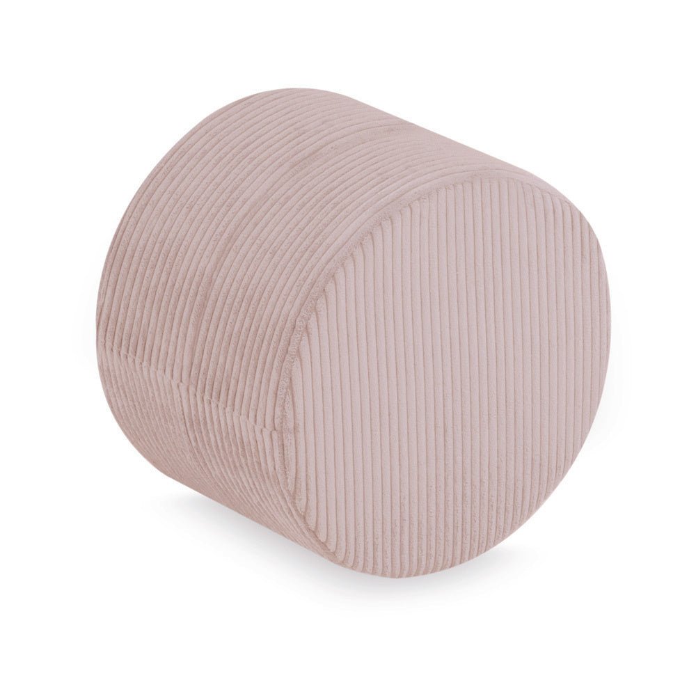 Pouf rond 40x30 cm - Velours côtelé rose clair premium, coussin de sol - Plush Nest - myplayground