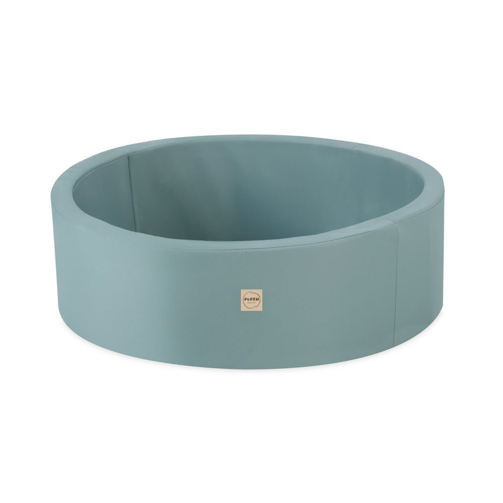 Piscine à balles extérieure - ronde 90x30 cm, verte imperméable ( 200 balles menthe, argent, perle)– Plush Nest by Misioo