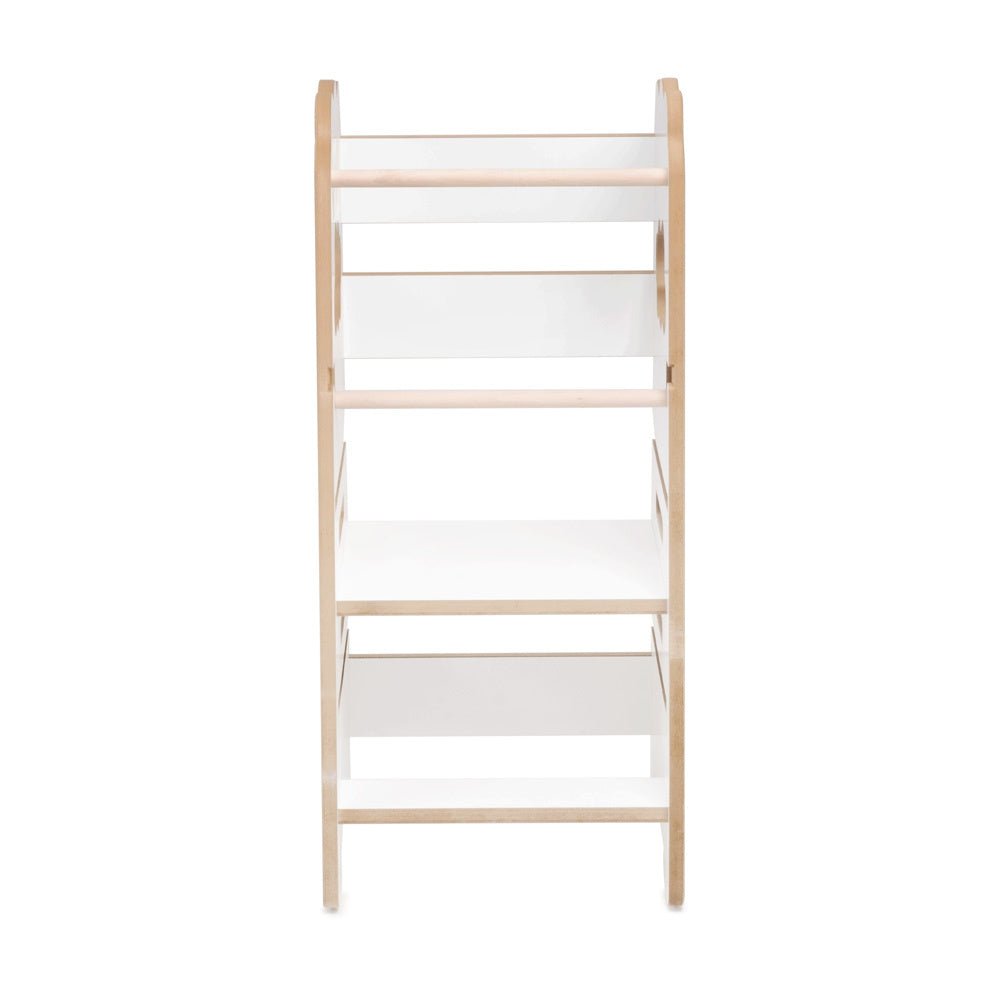 Tour d'apprentissage enfant - blanc nuage, bois, 2 niveaux, montessori en bois, tabouret pour enfant - Plush Nest by Misioo