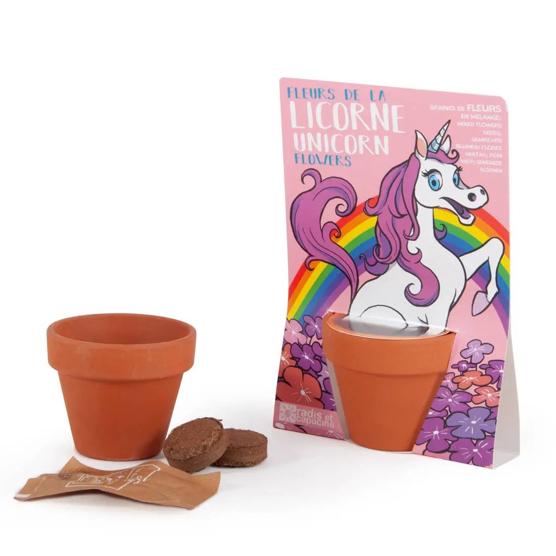 Carte nature Licorne - Mélange de fleurs - Kit créatif de jardinage Enfant by Radis Et Capucine
