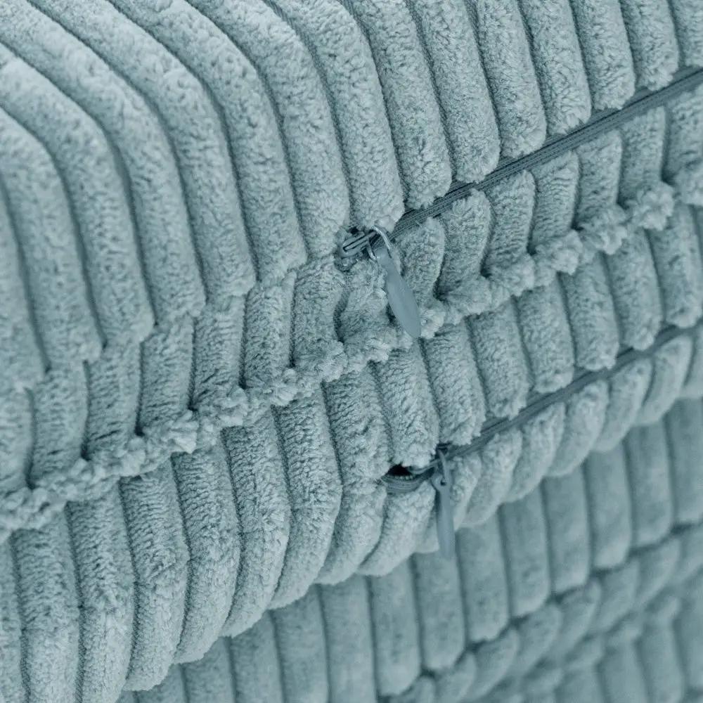 Tapis fleur - 15x115x5 cm, velours côtelé bleu moelleux, tapis de jeu - Plush Nest by Misioo