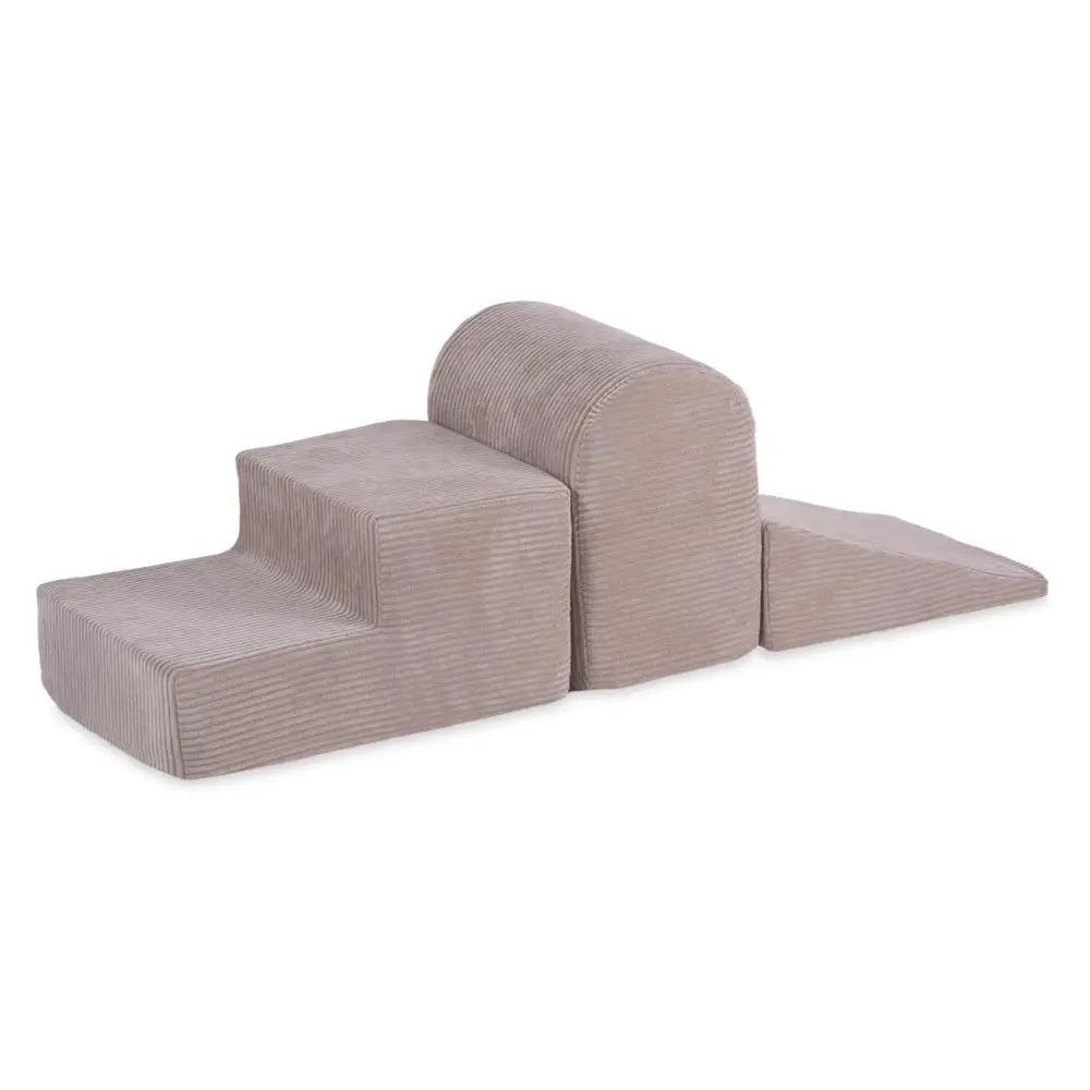 Terrain de jeu 3 éléments – Velours côtelé beige premium – Plush Nest by Misioo
