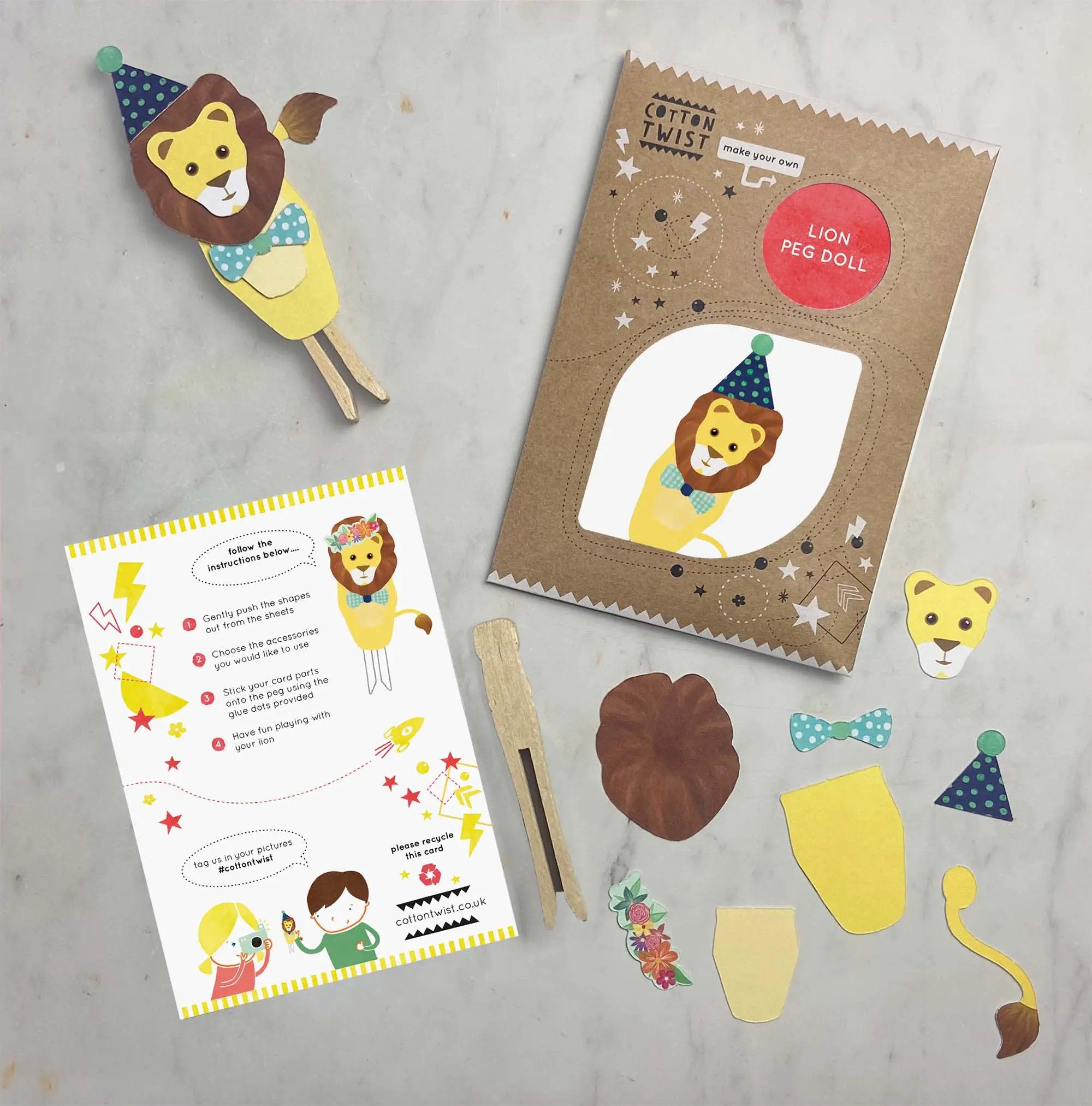 Faites votre propre kit de poupée Lion Peg by Cotton Twist