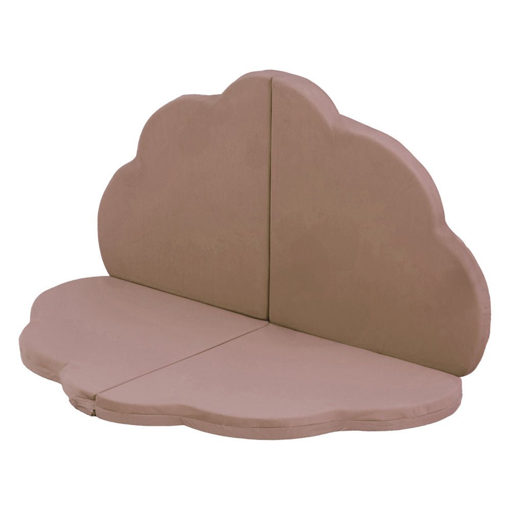 Tapis Fleur - 120x120x5 cm, velours or (beige), tapis de jeu - Plush Nest by Misioo