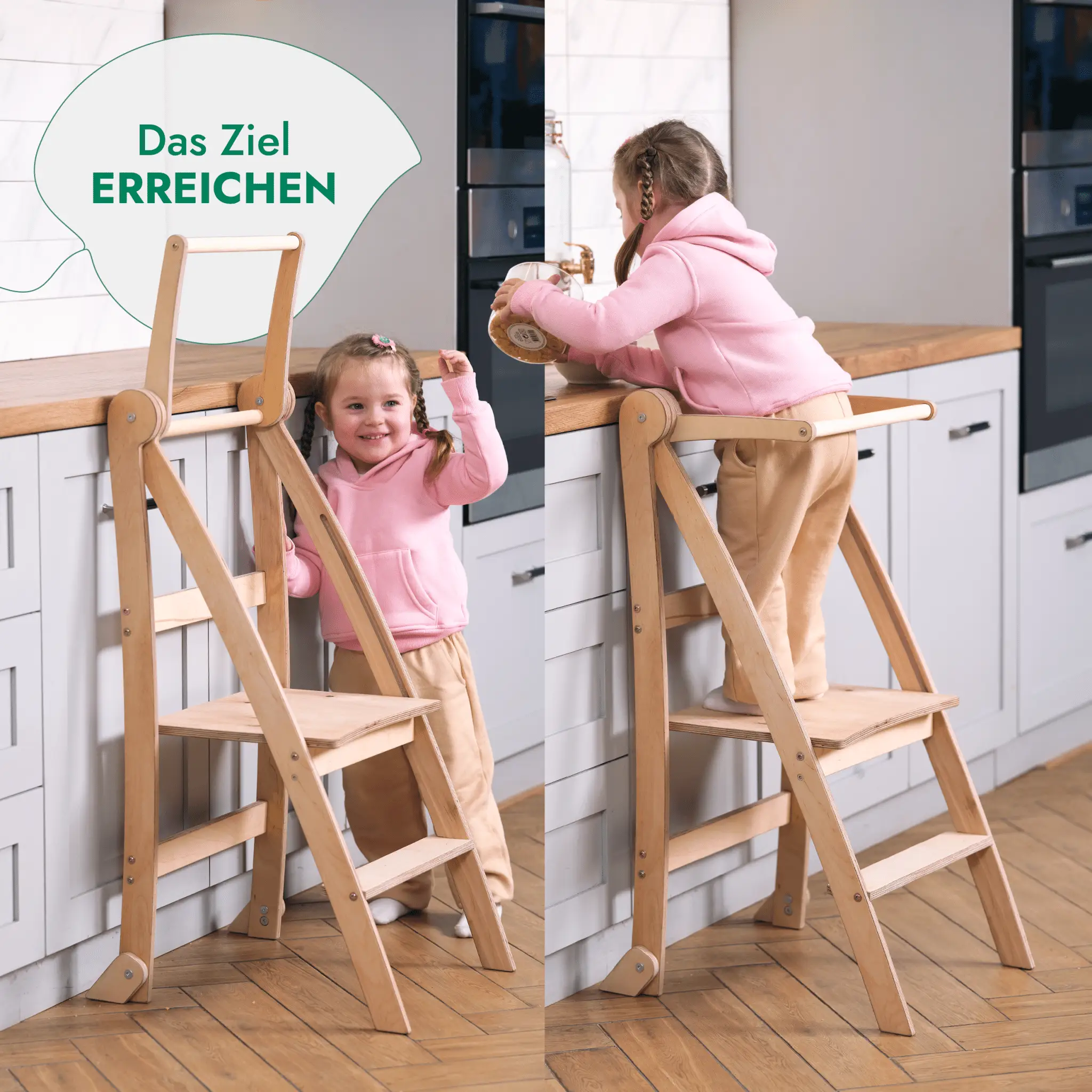 Kids Helper Montessori Wooden Step Stool For Toddlers And Preschoolers Sturdy Learning Ladder by Goodevas