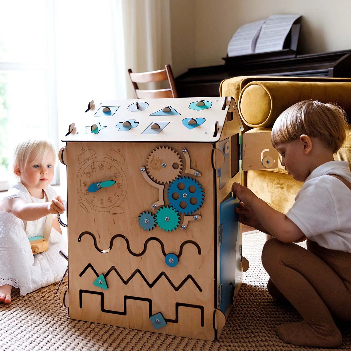 Maisonnette Éducative - Menthe, Édition Limitée, Bois Natura, 12 à 18 mois - BusyKids by BusyKids