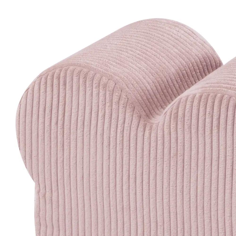 Pouf ourson 46x25 cm - Velours côtelé rose clair premium - Plush Nest by Misioo