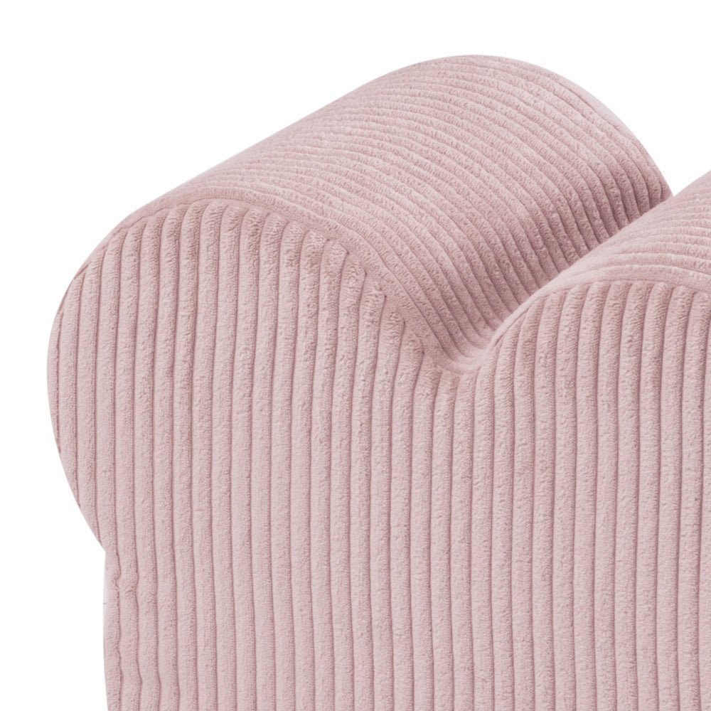 Pouf ourson 46x25 cm - Velours côtelé rose clair premium - Plush Nest - myplayground