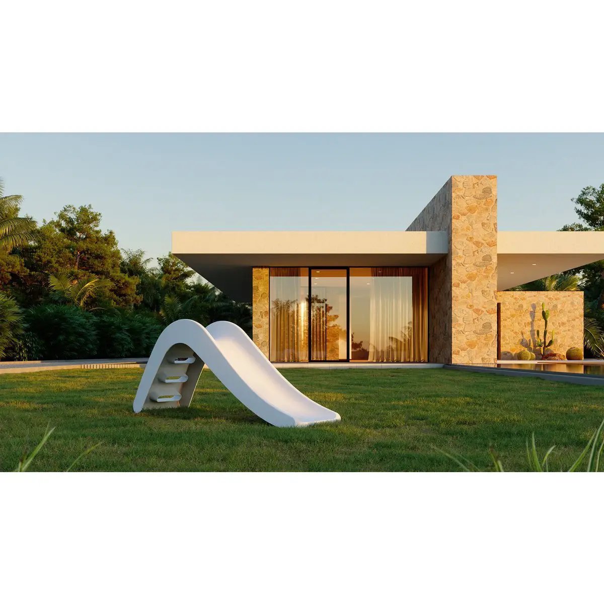 Toboggan Extérieur White Dolphin Pour Jardin Confort Et Glissade Amusante Pour Enfants Et Familles by Jupiduu - Designed for Kids