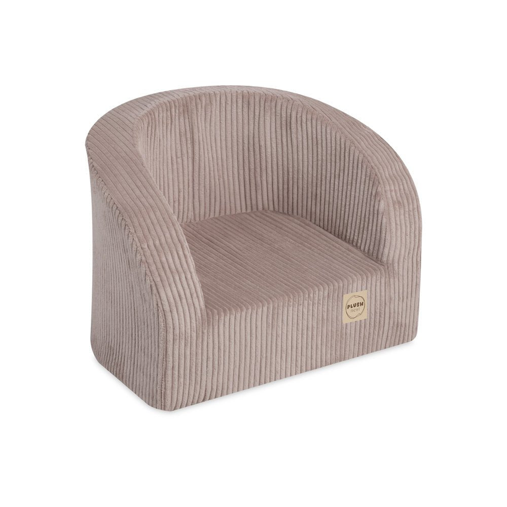 Fauteuil - beige velours côtelé premium, fauteuil enfant - Plush Nest - myplayground