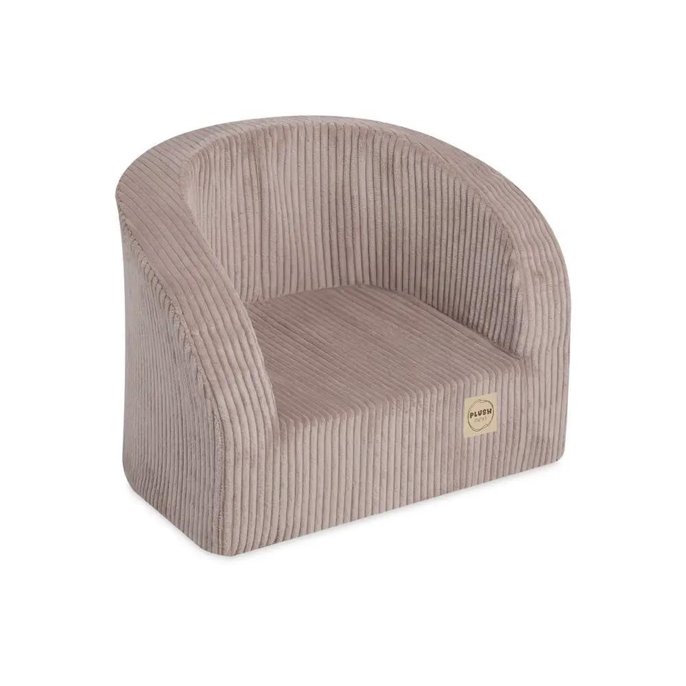 Fauteuil - beige velours côtelé premium, fauteuil enfant - Plush Nest by Misioo