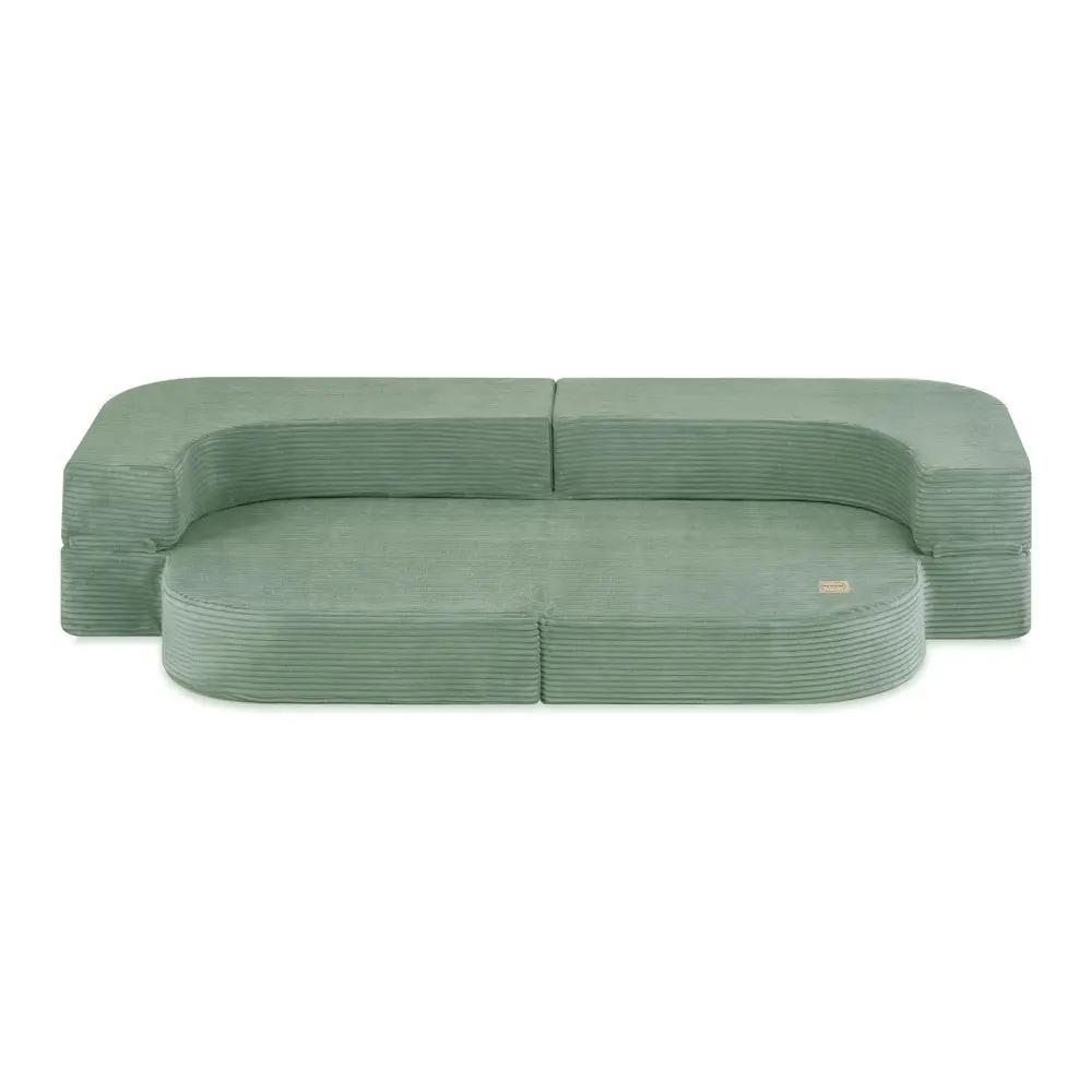 Canapé-lit Foldie - Velours côtelé vert premium, lavable, imperméable - Plush Nest by Misioo