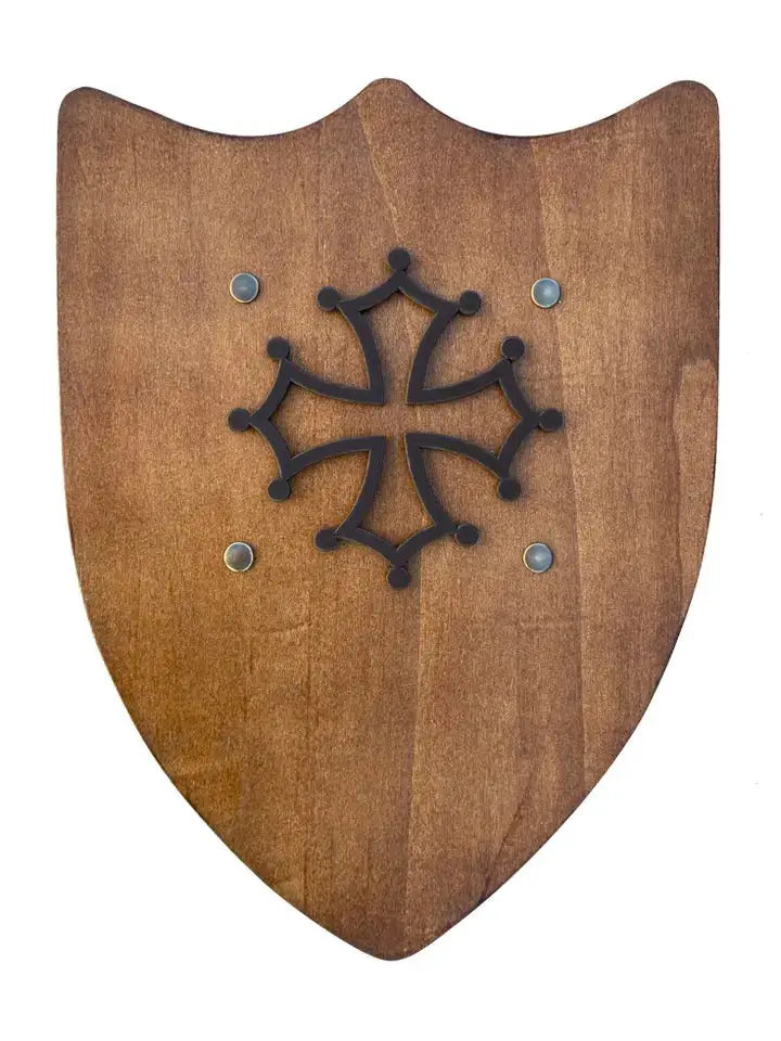 BOUCLIER RUSTIK L AVEC CROIX OCCITANE - Jeu de role pour enfants by KALID MEDIEVAL