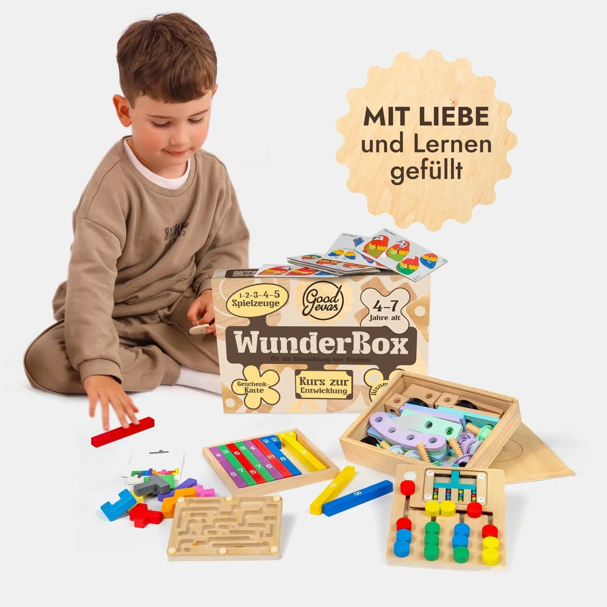 WunderBox 4-7 Years Screen Free Learning With 5 Educational Toys Parent Course And Creative Activities by Goodevas
