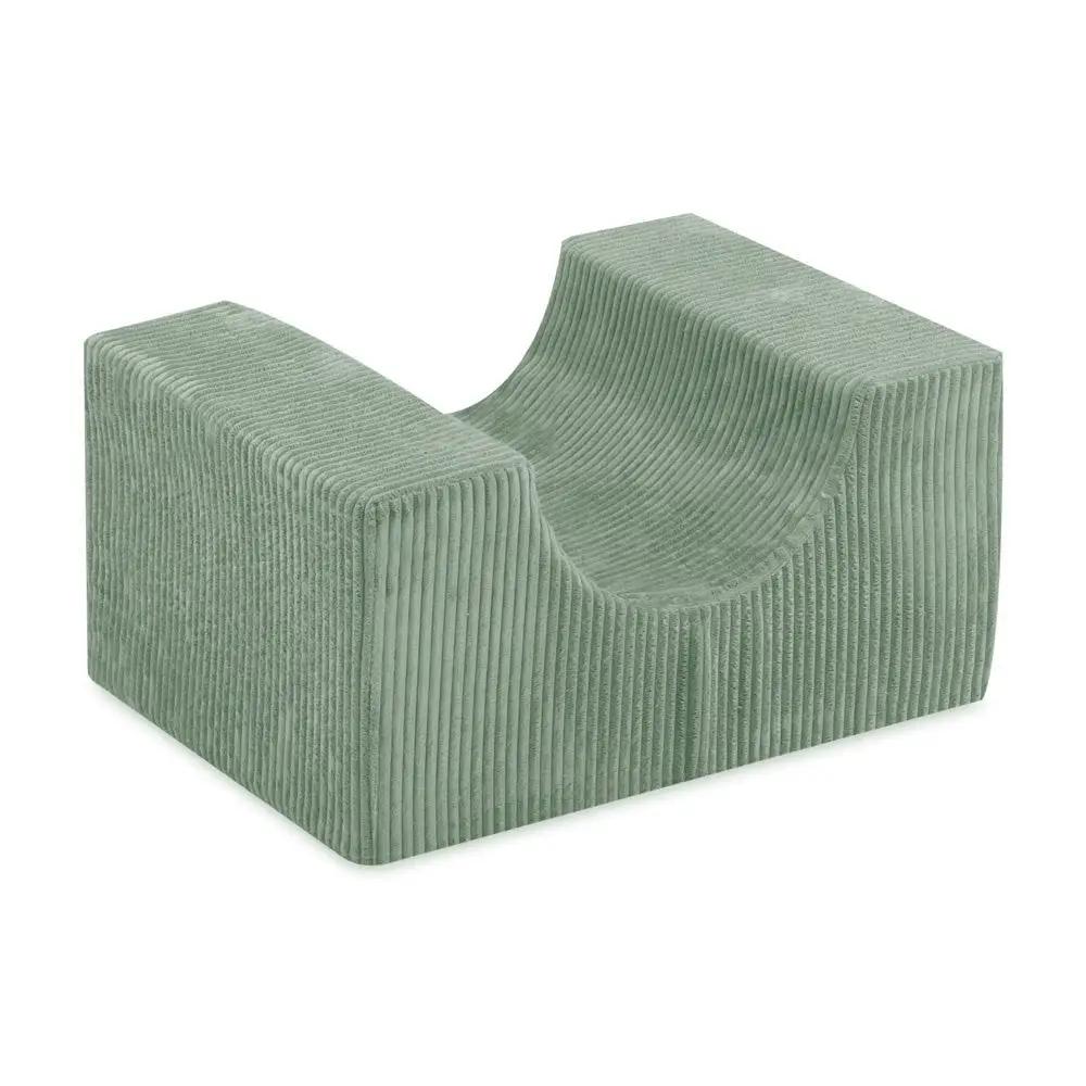 Château de terrain de jeu avec piscine +150 balles (perle, argent) – Velours côtelé vert premium – Plush Nest by Misioo