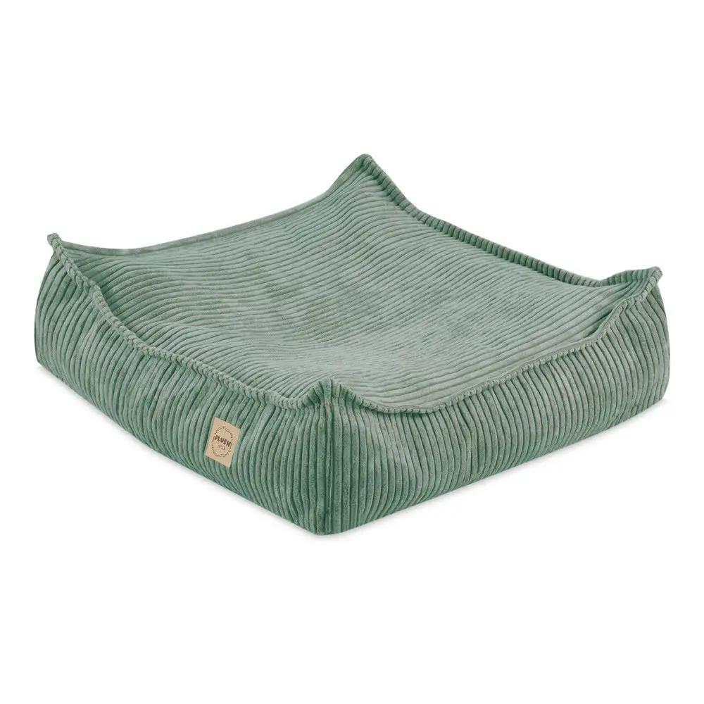 Pouf 60x60 cm - Coussin de sol, velours côtelé vert premium - Plush Nest by Misioo