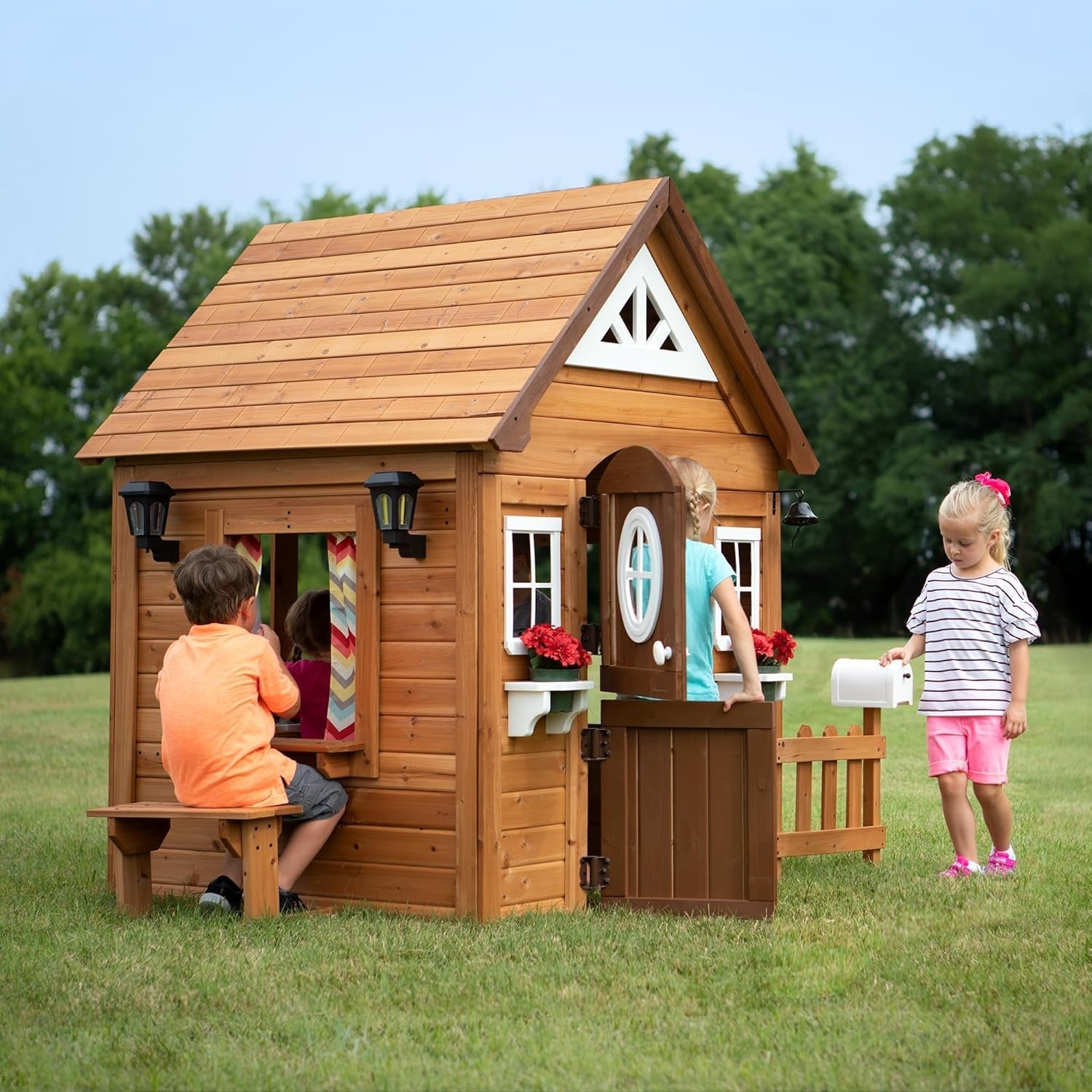 Cedar Wood Kids Outdoor Playhouse Kitchen Accessories by ShipItFurniture