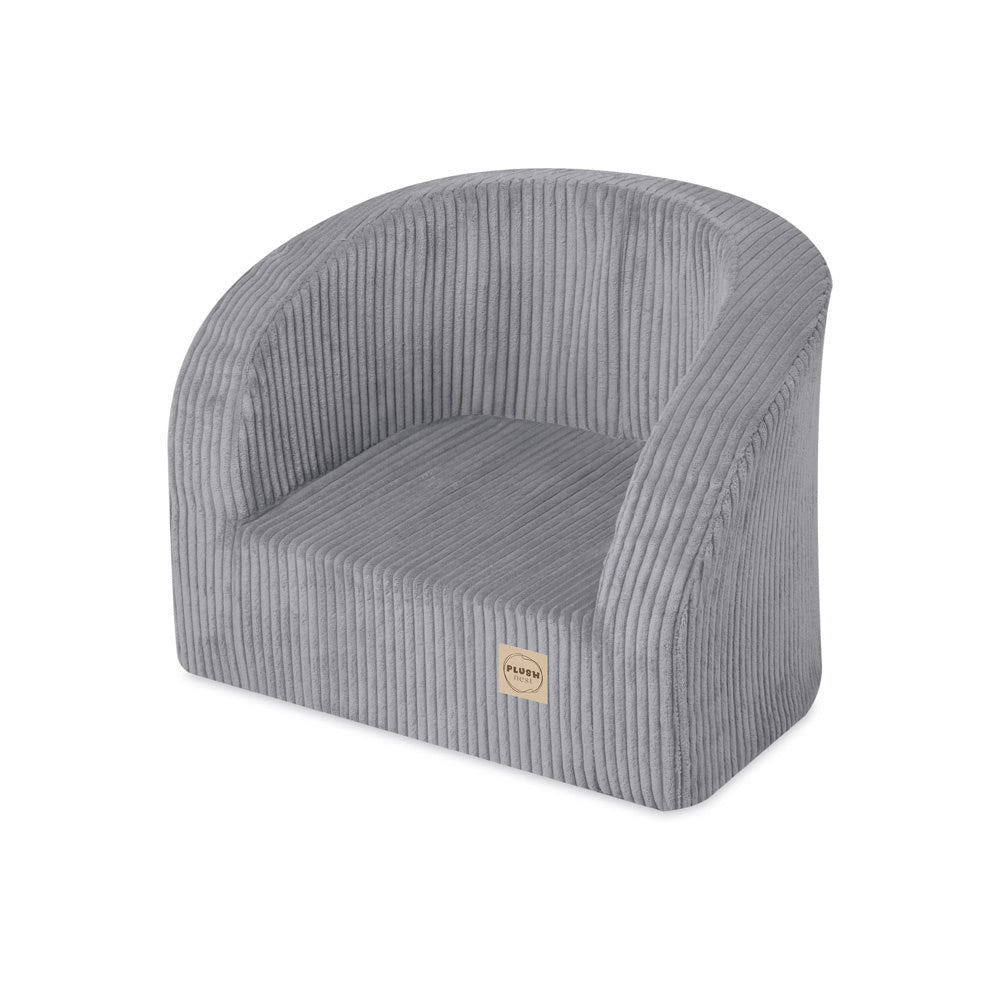 Fauteuil - gris velours côtelé premium, fauteuil enfant - Plush Nest - myplayground